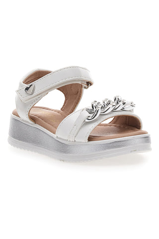 Bele sandale z verigo PITT KIDS 39G2532S
