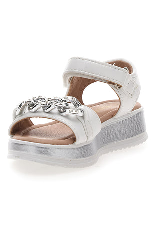 Bele sandale z verigo PITT KIDS 39G2532S