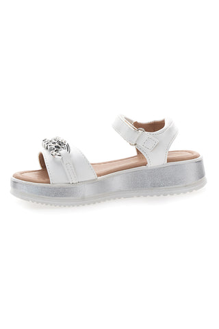Srebrni sandali z bleščečim srčkom Pitt Kids 39G2532S