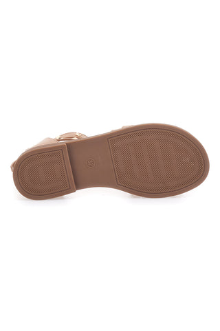 Rjave sandale s trakom in prekrižanimi trakovi Pitt Kids 39G2536S