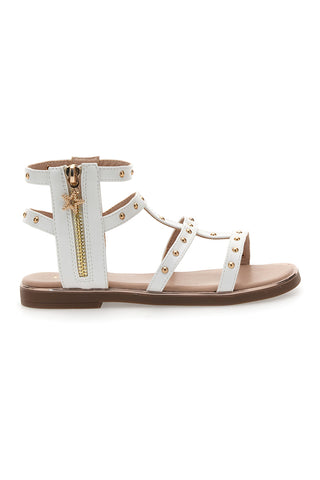 Bele sandale z zlatimi detajli Pitt Kids 39G2537S