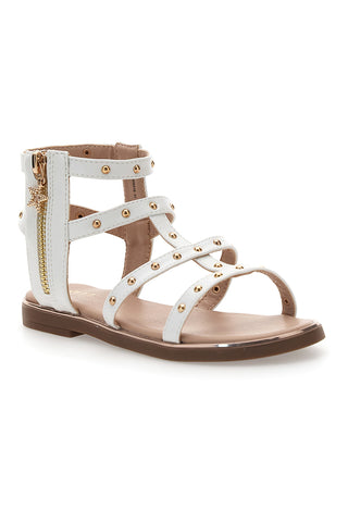 Bele sandale z zlatimi detajli Pitt Kids 39G2537S