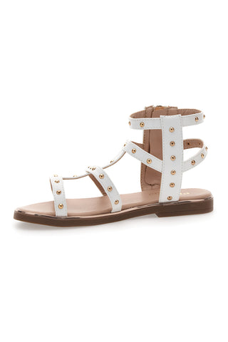 Bele sandale z zlatimi detajli Pitt Kids 39G2537S