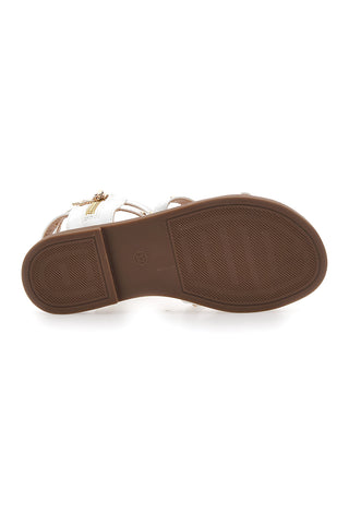 Bele sandale z zlatimi detajli Pitt Kids 39G2537S