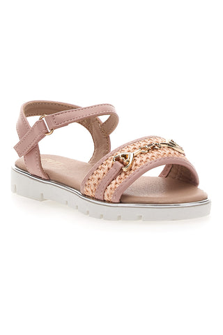 Roza sandali z okrasno zlato verigo Pitt Kids 39G2542S