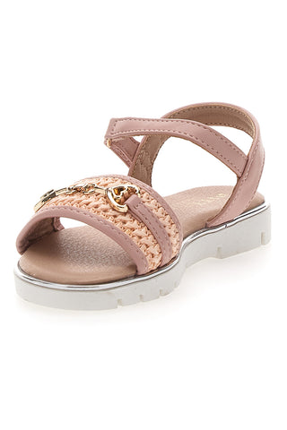Roza sandali z okrasno zlato verigo Pitt Kids 39G2542S