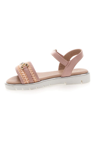 Roza sandali z okrasno zlato verigo Pitt Kids 39G2542S