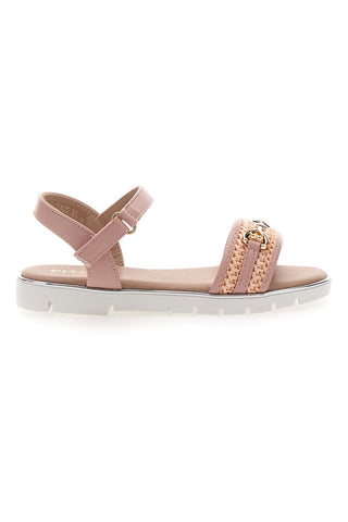 Roza sandali z okrasno zlato verigo Pitt Kids 39G2542S