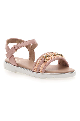 Roza sandali z okrasno zlato verigo Pitt Kids 39G2542S