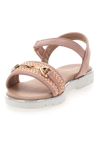 Roza sandali z okrasno zlato verigo Pitt Kids 39G2542S