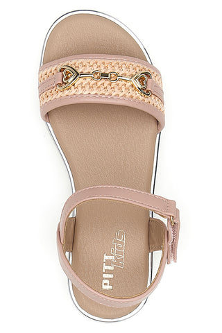 Roza sandali z okrasno zlato verigo Pitt Kids 39G2542S