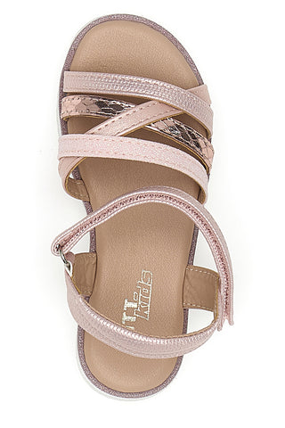 Roza sandali s prepletenimi trakovi Pitt Kids Pitt Kids 39G2546S