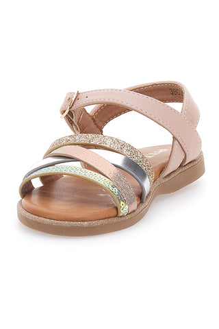 Roza sandali z večbarvnimi trakovi Pitt Kids 39G2551S