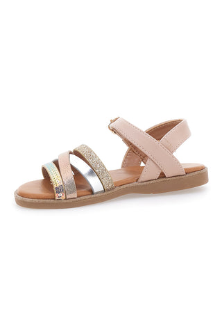 Roza sandali z večbarvnimi trakovi Pitt Kids 39G2551S