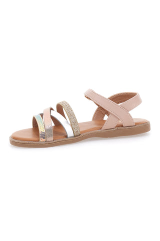 Roza sandali z večbarvnimi trakovi Pitt Kids 39G2551S