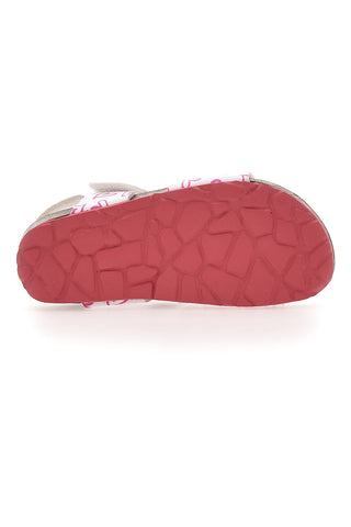 Bele sandale z rožnatimi srčki PITT KIDS 45289GLO
