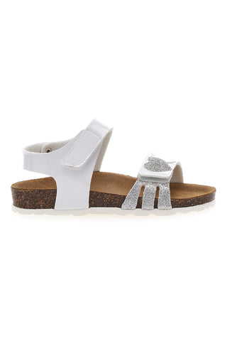 Bele sandale z bleščicami in zapenjanjem na velcro Pitt Kids 45260TWV