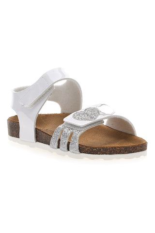 Bele sandale z bleščicami in zapenjanjem na velcro Pitt Kids 45260TWV