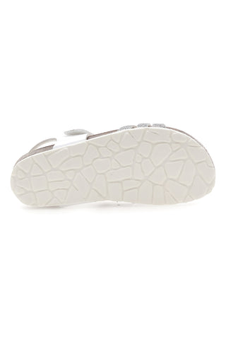 Bele sandale z bleščicami in zapenjanjem na velcro Pitt Kids 45260TWV
