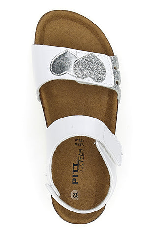 Bele sandale z bleščicami in zapenjanjem na velcro Pitt Kids 45260TWV