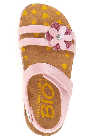 Roza sandali z okrasnim cvetom in udobno podlogo PITTARELLO BIO 257A005SR