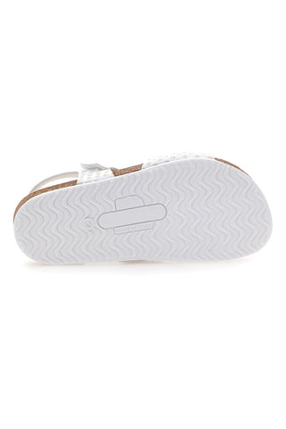 Bele sandale z bleščicami in dvojno zaponko PITTARELLO BIO 257A084SR