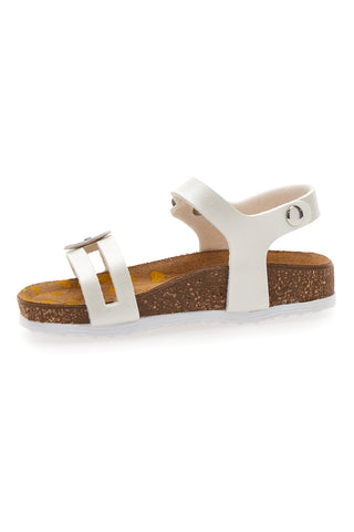 Bele sandale z bleščečim cvetom Pittarello Bio 257A010SR