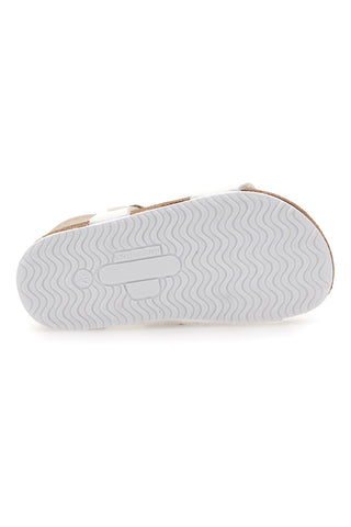 Bele sandale z bleščečim cvetom Pittarello Bio 257A010SR