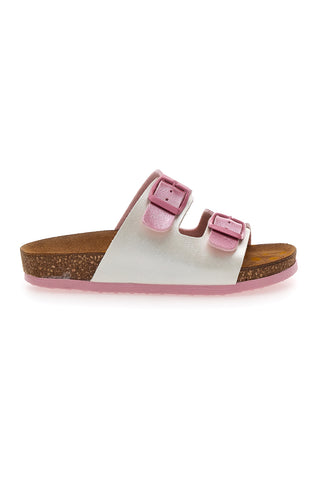 Bele in roza natikači z dvojno zaponko PITTARELLO BIO 257A206SR