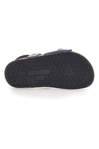 Modri sandali z morskimi motivi in podplatom iz plute PITTARELLO BIO 257A066SR