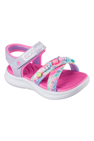 Roza sandali s kravatnim potiskom Skechers Jumpsters Sandal Tie Dye Bffs