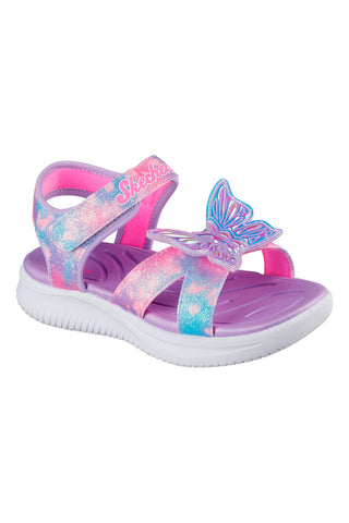 Vijolični sandali z metulji Skechers Jumpsters Sandal Butterfly Brights