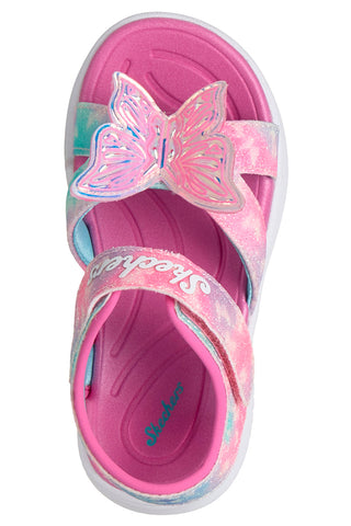 Roza sandali z metulji Skechers Jumpsters Sandal Butterfly Brights