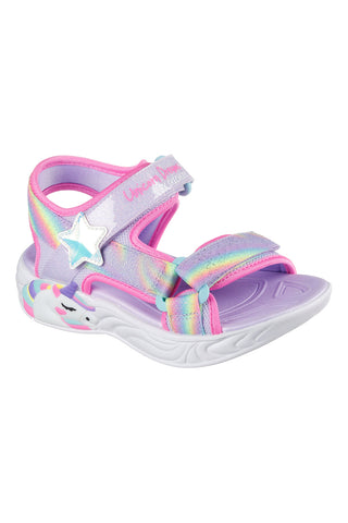 Vijolični sandali z lučkami Skechers Dreamy Unicorns