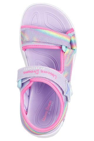 Vijolični sandali z lučkami Skechers Dreamy Unicorns