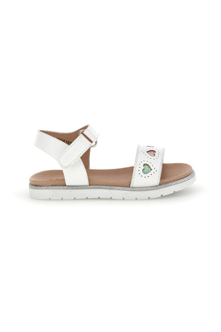 Beli otroški sandali s srčki Pitt kids 392616S