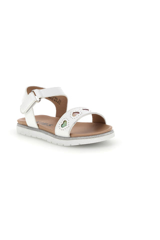 Beli otroški sandali s srčki Pitt kids 392616S