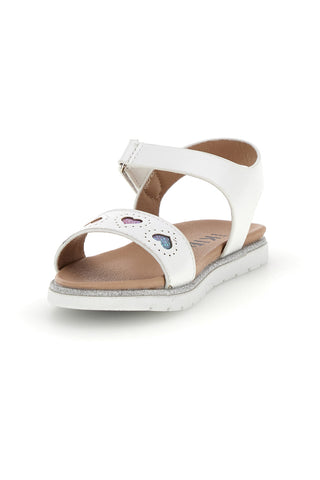Beli otroški sandali s srčki Pitt kids 392616S