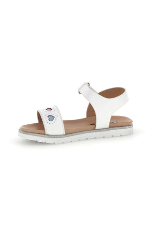 Beli otroški sandali s srčki Pitt kids 392616S