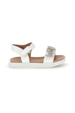 Beli sandali first step z metuljastimi kamenčki Pitt kids 392620S