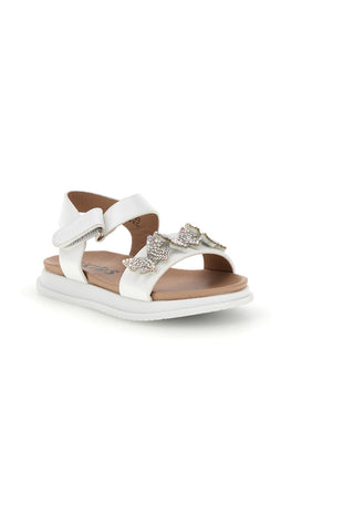 Beli sandali first step z metuljastimi kamenčki Pitt kids 392620S