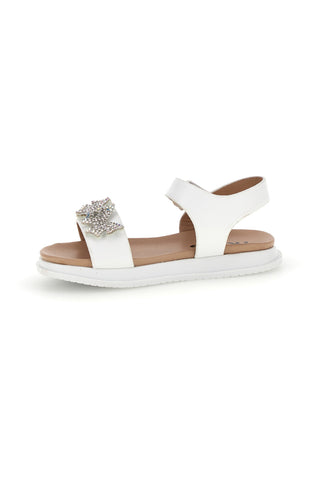 Beli sandali first step z metuljastimi kamenčki Pitt kids 392620S
