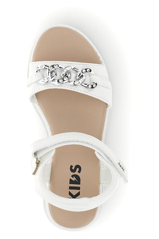 Beli sandali z naramnicami s kamenčki Pitt kids 392629S