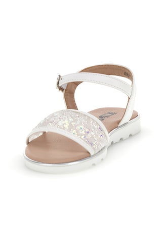 Beli sandali s svetlim trakom Pitt kids 392637S