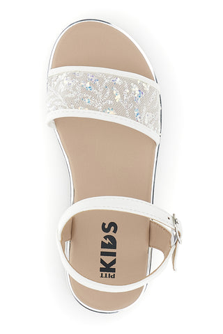 Beli sandali s svetlim trakom Pitt kids 392637S