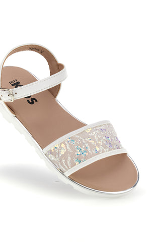 Beli sandali s svetlim trakom Pitt kids 392637S