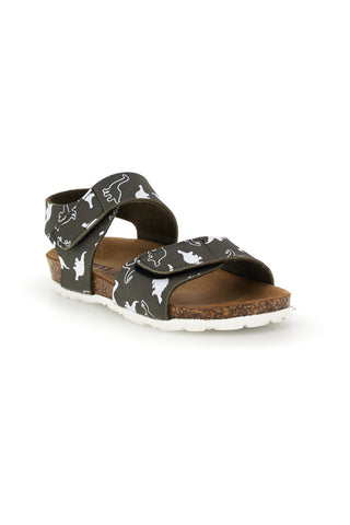 Zeleni sandali s trakovi na velcro z motivom dinozavrov Pitt kids 40006ndn