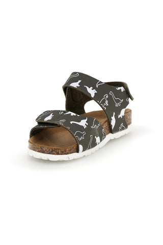 Zeleni sandali s trakovi na velcro z motivom dinozavrov Pitt kids 40006ndn