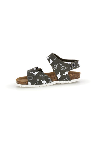 Zeleni sandali s trakovi na velcro z motivom dinozavrov Pitt kids 40006ndn