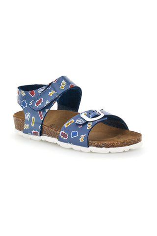 Modri sandali z modrim potiskom, zaponko in trakom Pitt kids 45289GHE